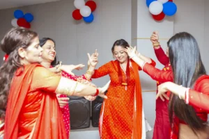 dancing during teej festival at karyabinayak homes